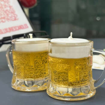 Happy Beer Gel Wax Covered with frost White Soy Wax
