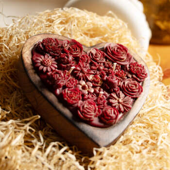 Wooden Heart Candle